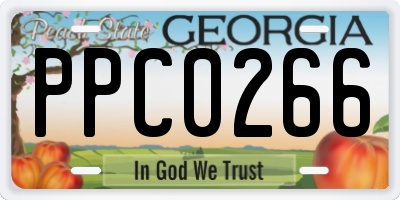 GA license plate PPC0266