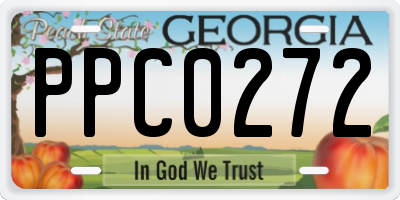 GA license plate PPC0272
