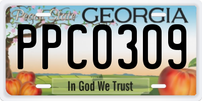 GA license plate PPC0309