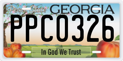 GA license plate PPC0326