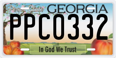 GA license plate PPC0332