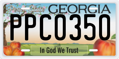 GA license plate PPC0350