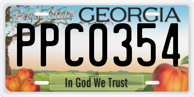 GA license plate PPC0354