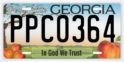 GA license plate PPC0364