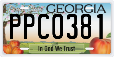 GA license plate PPC0381