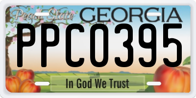 GA license plate PPC0395