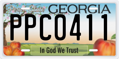 GA license plate PPC0411