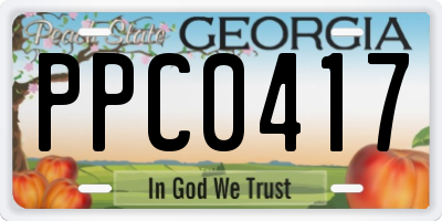 GA license plate PPC0417
