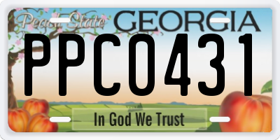 GA license plate PPC0431