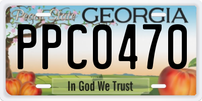 GA license plate PPC0470