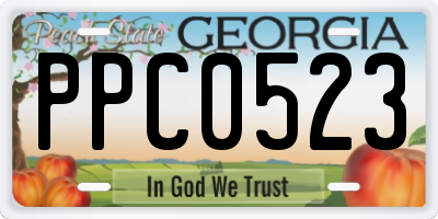GA license plate PPC0523