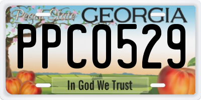 GA license plate PPC0529