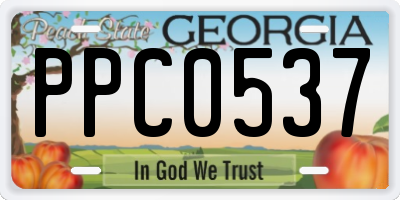 GA license plate PPC0537