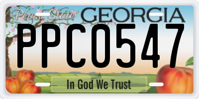 GA license plate PPC0547