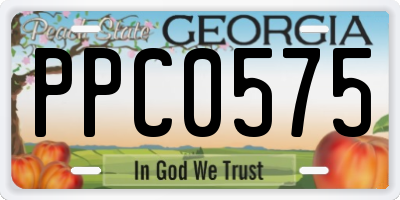GA license plate PPC0575