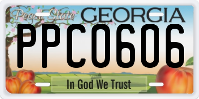 GA license plate PPC0606