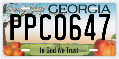 GA license plate PPC0647