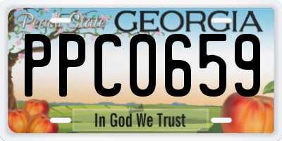 GA license plate PPC0659