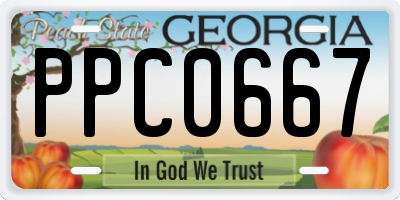 GA license plate PPC0667