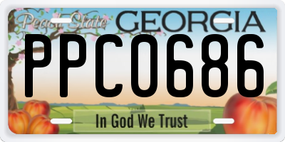 GA license plate PPC0686