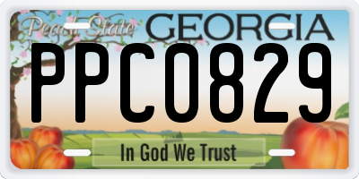 GA license plate PPC0829