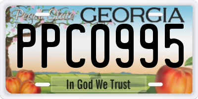 GA license plate PPC0995