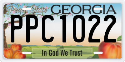GA license plate PPC1022