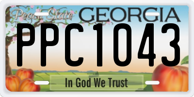 GA license plate PPC1043