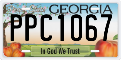 GA license plate PPC1067