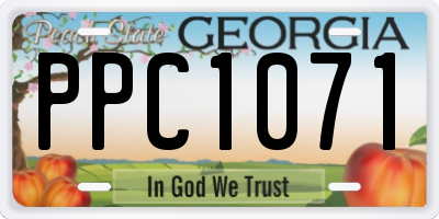 GA license plate PPC1071