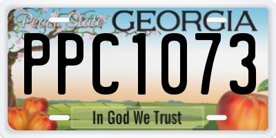 GA license plate PPC1073