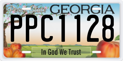 GA license plate PPC1128