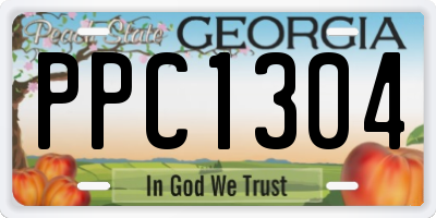 GA license plate PPC1304