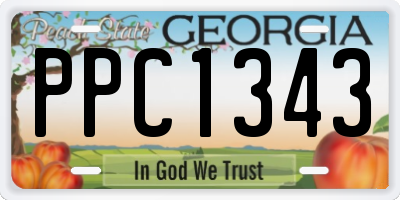 GA license plate PPC1343