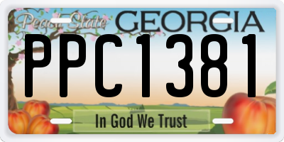 GA license plate PPC1381