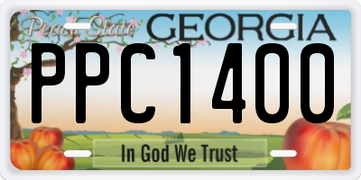 GA license plate PPC1400