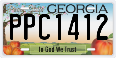 GA license plate PPC1412