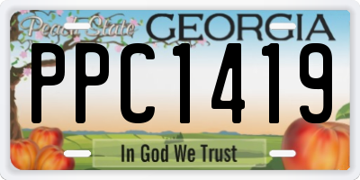 GA license plate PPC1419
