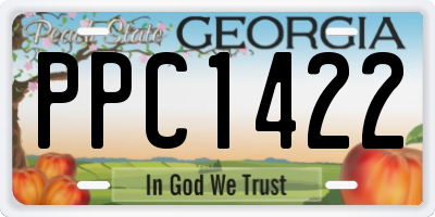 GA license plate PPC1422