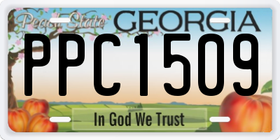 GA license plate PPC1509
