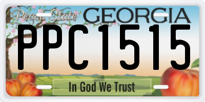 GA license plate PPC1515