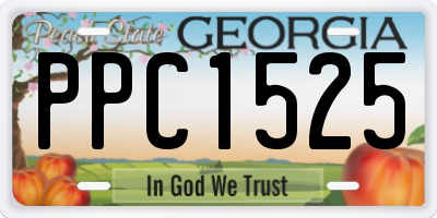 GA license plate PPC1525