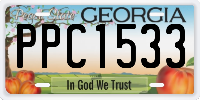 GA license plate PPC1533