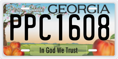 GA license plate PPC1608