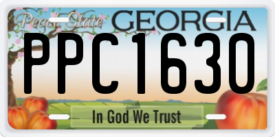 GA license plate PPC1630