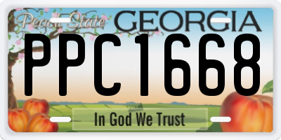 GA license plate PPC1668