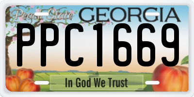 GA license plate PPC1669