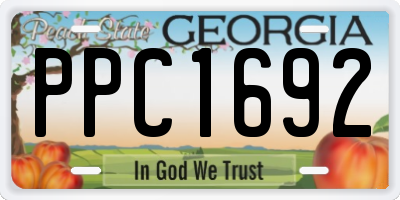 GA license plate PPC1692