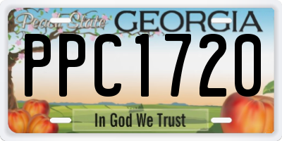 GA license plate PPC1720