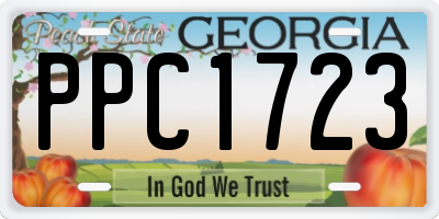 GA license plate PPC1723